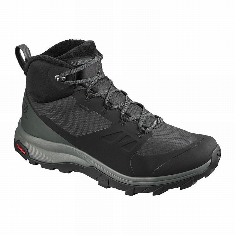 SALOMON OUTSNAP CLIMASALOMON™ WATERPROOF Philippines - Men's Winter Boots - Black | 243789-AUP